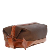 Fenland Cow Oily Leather Wash Bag Brown/Tan Buff: FEN-787