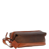 Fenland Cow Oily Leather Wash Bag Brown/Tan Buff: FEN-787