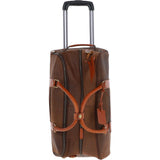 Cow Oily Leather Wheeled Weekend Travel Holdall Brown/Tan: FEN-780