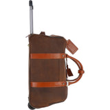 Cow Oily Leather Wheeled Weekend Travel Holdall Brown/Tan: FEN-780