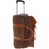 Cow Oily Leather Wheeled Weekend Travel Holdall Brown/Tan: FEN-780