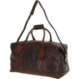 Cow Oily Leather Large Weekend Holdall Brown/Brandy: FEN-786