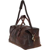 Cow Oily Leather Large Weekend Holdall Brown/Brandy: FEN-786