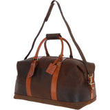 Cow Oily Leather Large Weekend Holdall Brown/Tan: FEN-786
