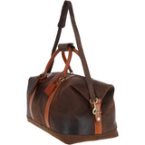 Cow Oily Leather Large Weekend Holdall Brown/Tan: FEN-786