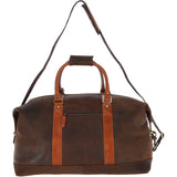 Cow Oily Leather Large Weekend Holdall Brown/Tan: FEN-786