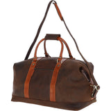 Cow Oily Leather Large Weekend Holdall Brown/Tan: FEN-786