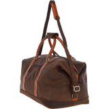 Cow Oily Leather Large Weekend Holdall Brown/Tan: FEN-786