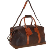 Cow Oily Leather Large Weekend Holdall Brown/Tan: FEN-786