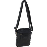 Leather Vintage Small Flight Shoulder Bag Black : FIN
