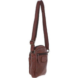 Leather Vintage Small Flight Shoulder Bag Brandy : FIN