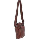 Leather Vintage Small Flight Shoulder Bag Brandy : FIN