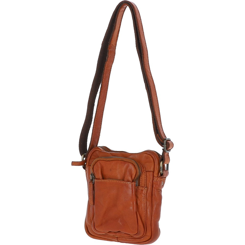 Leather Vintage Small Flight Shoulder Bag Tan : FIN