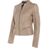 Ladies Leather Jacket Ivory: FO-ALVA