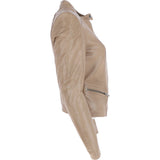 Ladies Leather Jacket Ivory: FO-ALVA