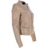 Ladies Leather Jacket Ivory: FO-ALVA