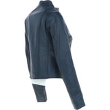 Ladies Leather Biker Jacket Navy: FO-ALVA