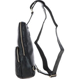Unisex Medium Luxury Leather Sling Bag Black : G-39