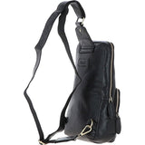 Unisex Medium Luxury Leather Sling Bag Black : G-39