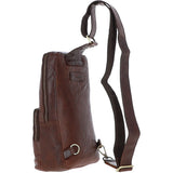 Unisex Medium Luxury Leather Sling Bag Brandy : G-39