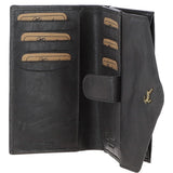 Women's Vintage Wash 12 Card Leather  Purse Grey: G-42
