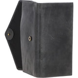 Women's Vintage Wash Large 12 Card Leather  Purse Grey: G-43
