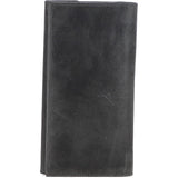 Women's Vintage Wash Large 12 Card Leather  Purse Grey: G-43