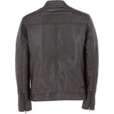 Mens  Leather Biker Jacket Brown: G-6200