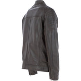 Mens  Leather Biker Jacket Brown: G-6200