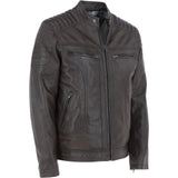 Mens  Leather Biker Jacket Brown: G-6200
