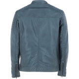 Mens  Leather Biker Jacket Grey: G-6200