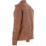 Mens  Leather Biker Jacket Tan: G-6200