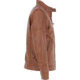 Mens  Leather Biker Jacket Tan: G-6200