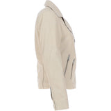Ladies Leather Biker Jacket Beige: G-Celia22