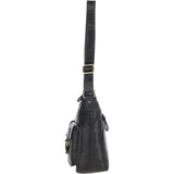 Vintage Two Pocket Leather Shoulder Bag Grey: G21