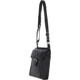 Vintage Small Leather Travel Shoulder Bag Grey: G24