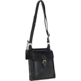 Vintage Small Leather Travel Shoulder Bag Grey: G24