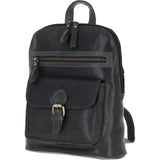 Small Vintage Leather Backpack Grey: G25