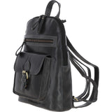 Small Vintage Leather Backpack Grey: G25