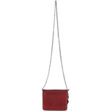 Vintage Mini Leather Cross Body Shoulder Bag With Chain Strap Red – G27