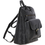 Large Vintage Leather Backpack Grey: G28