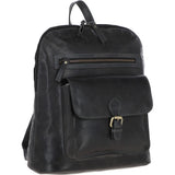 Large Vintage Leather Backpack Grey: G28