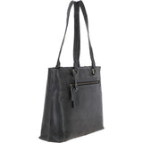 Large Vintage Leather Handbag Grey – G29