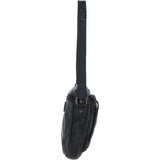 Small Vintage Wash Leather Travel Bag Black  : GIN