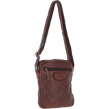 Small Vintage Wash Leather Travel Bag Brandy : GIN