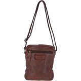Small Vintage Wash Leather Travel Bag Brandy : GIN
