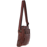 Small Vintage Wash Leather Travel Bag Brandy : GIN