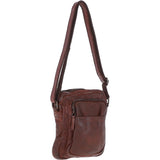 Small Vintage Wash Leather Travel Bag Brandy : GIN