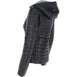 Monomoi Ladies Hooded Leather Jacket Black: Happy