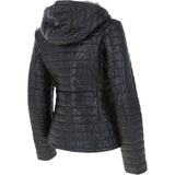 Monomoi Ladies Hooded Leather Jacket Black: Happy